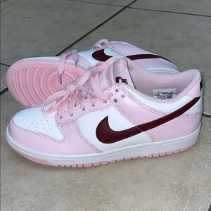 Nike Pink Foam/Dark Beetroot-White Low dunk- Size Y7